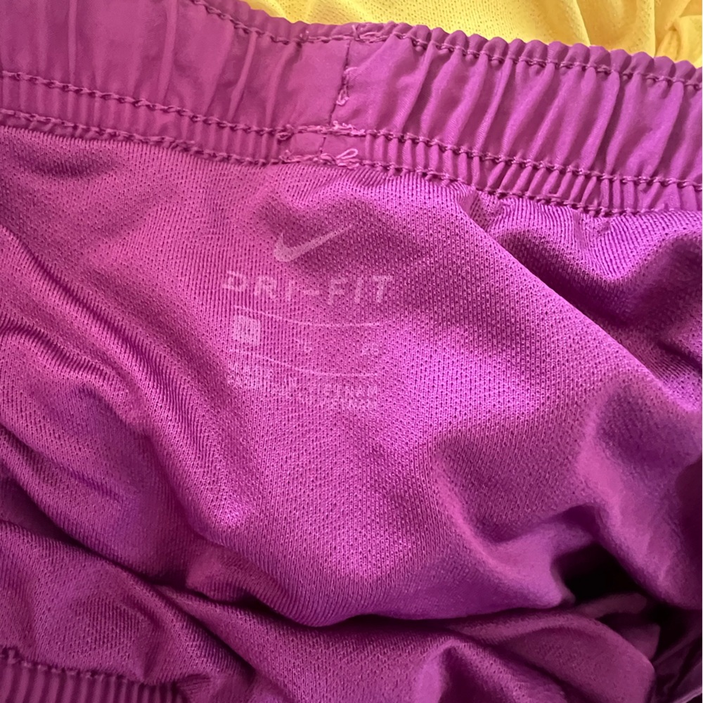 Nike Women's Fuchsia Athletic Shorts with Built in Brief - Picture 4 of 4